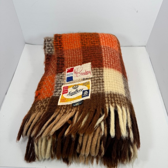 faalberg Other - Vintage 1970s faalberg Holland Wool Blanket Plaid 100% Virgin Wool The Broadway